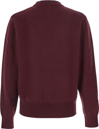 Sunflower Mens Bordeaux Crew Neck Sweater Wool Blend Tops Top