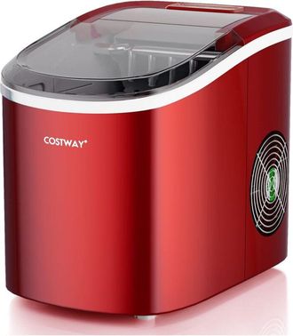 Costway Costway - Macchina del Ghiaccio, Macchina 2,2 l per Cubetti di Ghiaccio a Forma di Proiettile, Pronti in 6 Minuti, 12 kg/24 Ore, Cucchiaio