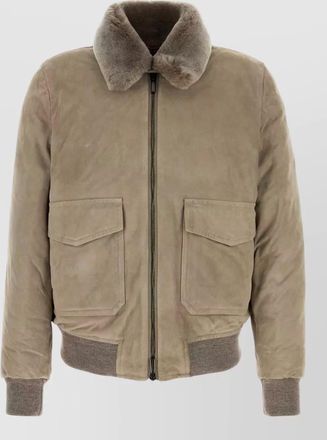 Moorer suede antenore down jacket fur collar