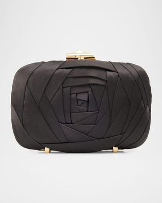 Roger Vivier Rose Vivier Sculptural Satin Clutch Bag