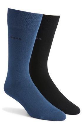 BOSS Assorted 2-Pack Solid Dress Socks in Open Blue at Nordstrom, Size 7-13