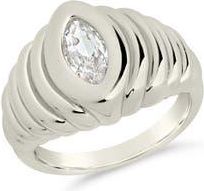 Sterling Forever Cubic Zirconia Croissant Ring in Silver at Nordstrom Rack, Size 7