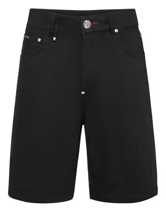 Philipp Plein Denim Korte Broek Skull