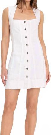 Good American Mini Button Front Dress In White
