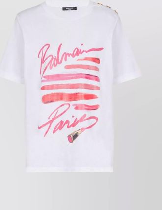 Balmain crew neck top short sleeves