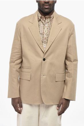 Lanvin Unlined Cotton Blazer With Flap Pockets size 48