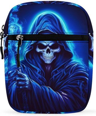 Generic Cartoon Animated Grim Reaper Crossbody Bag Adjustable Satchel Cute Shoulder Bag Lightweight Sling Bags