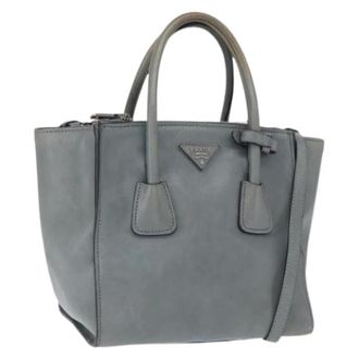 Prada Pre-owned Vintage Leren Handtas - Dames - Pre-owned - Grijs - Maat: ONE Size Leer