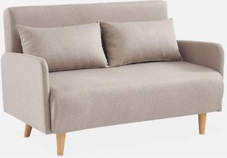 Sweeek Sofá cama con patas de madera de 2 plazas