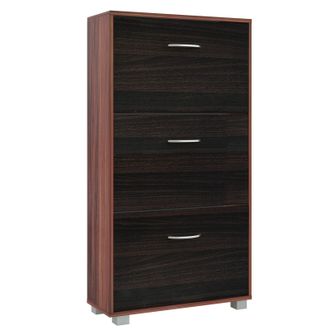 Deuba Casaria Zapatero Armario Organizador De Zapatos Con 3 Compartimentos Amplio Moderno - Color A Elegir Madera Wenge - Negro