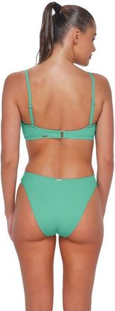 Sunsets Dora Double Tab Bikini Swim Bottoms in Aqua Mist Sandbar Rib at Nordstrom, Size X-Large