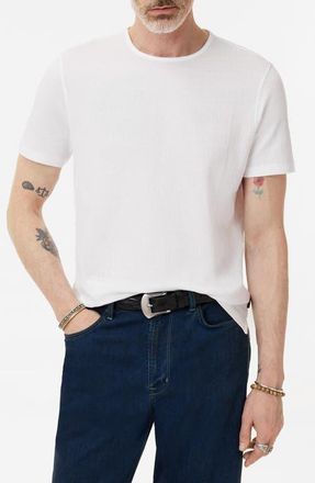 John Varvatos Stanley Broken Stitch T-Shirt in White at Nordstrom, Size X-Large