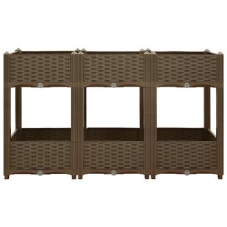 Berkfield Home Raised Bed 120x40x71 cm Polypropylene in Brown | Size: 120 x 40 x 71 cm