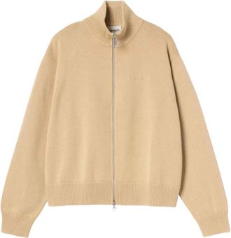Carhartt Work in Progress Kori Sweater Jacket - Dames - Vesten - Bruin - L - Katoen - Truien & Vesten