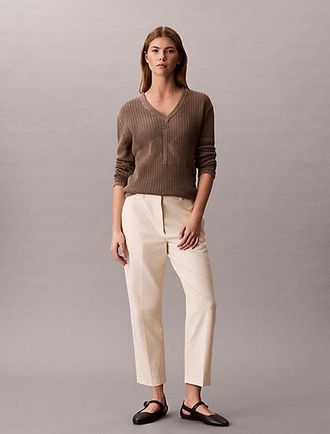 Calvin Klein Pantal&oacute;n chino recto de algod&oacute;n el&aacute;stico