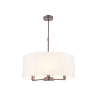 Loops Ceiling Pendant Light Matt Nickel & Vintage White Fabric 3 x 40W E14 e10094