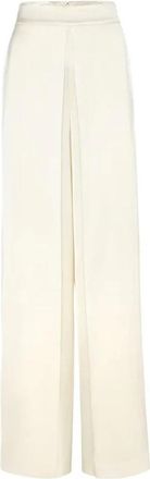MVP Wardrobe Hoge Taille Palazzo Broek Beige - Dames - Wijde Broeken - Beige - S - Leer - Broeken