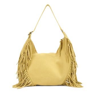 Orciani Shoulder Bags, female, Yellow, Size: ONE SIZE Isla suede bag with fringes