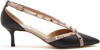 Valentino Garavani Valentino Rockstud Cross Strap Leather Dorsay Shoes Size 40.5