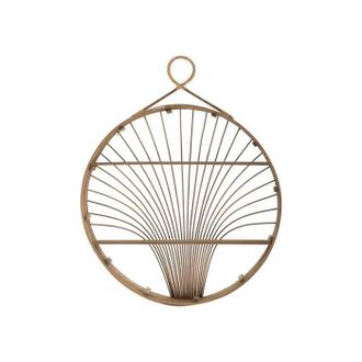 Decorspace Estanter&iacute;a Mural Mauro Ferretti Metal Rat&aacute;n Natural 60 5x10 5x76 Cm