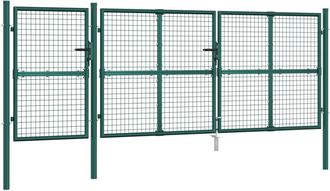 vidaXL Vidaxl - Puerta De Malla De Jard&iacute;n Acero Galvanizado Verde 400x175 Cm