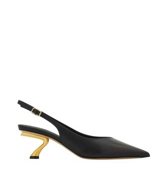 Ferragamo Black Leather Pumps