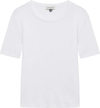 Anine Bing Sixtine Tee Kortmouwe - Dames - T-shirts - Wit - L - Tops
