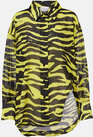 The Attico Animal-print cotton muslin shirt