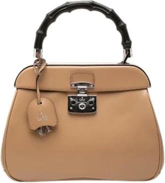 Gucci Pre-owned Lady Lock Handbag - Dames - Vintage Handtas - Beige - ONE Size - Leer - Vintage