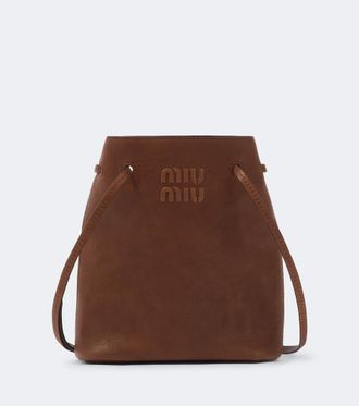 Miu Miu Mini leather bucket bag