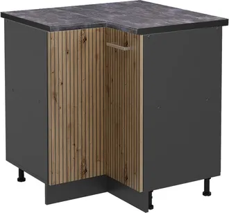 Vicco Armario De Esquina R-line, Roble Artesanal, 75.6 Cm, Et Antracita