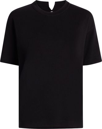 Another Tomorrow Luxe Seamed cotton T-shirt - women - Cotton - S - Black