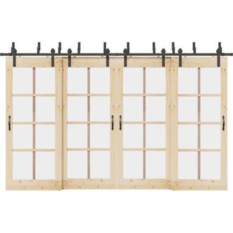 vidaXL Vidaxl - Kit De Herrajes Para Puertas Correderas Acero Negro 366 Cm
