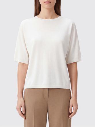 Brunello Cucinelli Maglia girocollo in cashmere e seta con maniche corte