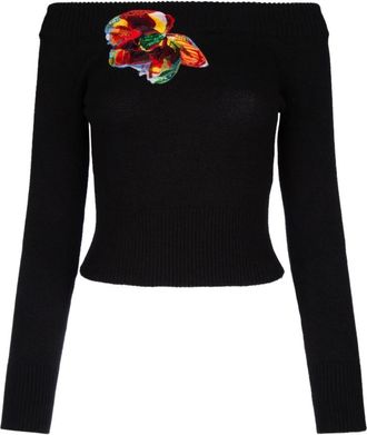 Alexander McQueen Stijlvolle Maglia voor Modeliefhebbers - Dames - Longsleeves - Zwart - L - Katoen - Tops