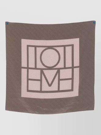 Toteme silk foulard monogram geometric pattern scarf