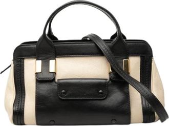 Chlo&eacute; Pre-owned Alice Satchel - Dames - Vintage Handtas - Beige - ONE Size - Leer - Vintage