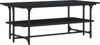 vidaXL Vidaxl - Mesa de centro de madera contrachapada negro 100x50x40 cm