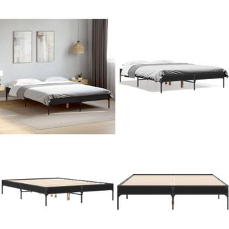 vidaXL Giroletto Nero 120x190 cm in Legno Multistrato e Metallo - Letto in legno - Letto in metallo