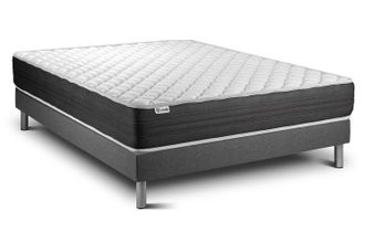 VITALIT Somier Gris + Colch&oacute;n Con Espuma Viscoel&aacute;stica 140 X 220