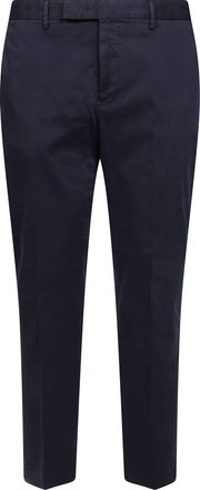 PT01 Blue Cotton-Blend Slim-Fit Straight-Leg Pants