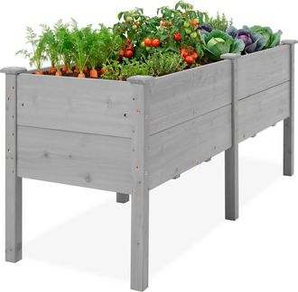 Best Choice Products 72 x 24 x 30 Raised Garden Bed, Extra Deep 16 Depth, Elevated Wood Planter Stand