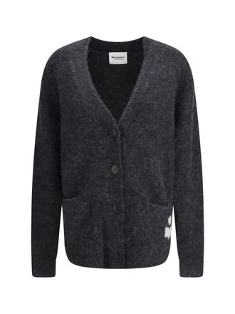 Isabel Marant Womens Cardigan Eborah Alpaca Blend Medium Grey Sweater