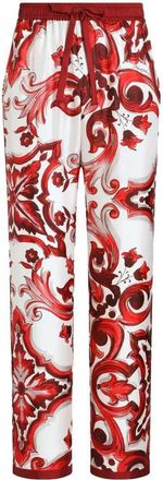 Dolce & Gabbana Twill Vanity-broek met Majolica-print