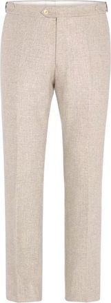 Oscar Jacobson Dandy Glencheck Pantalon - Heren - Broeken - Beige - Maat: M Zijde