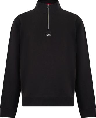 HUGO BOSS Sweater met ritssluiting - Heren - Vesten met rits - Zwart - L - Katoen - Hoodies & sweatvesten