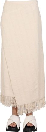 Jil Sander Light Brown Solid Maxi Skirt