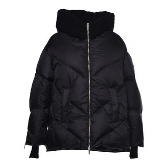 Baldinini Donsjack van wol en nylon - Dames - Jassen - Zwart - Maat: M Wol