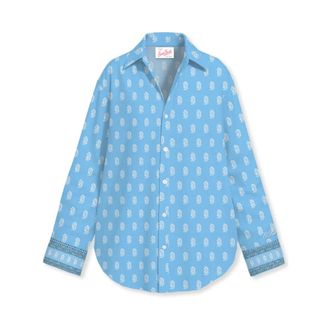 MC2 Saint Barth Shirts, female, Blue, Size: XS Long Sleeve Shirt