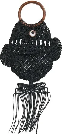 Anya Hindmarch Macram&eacute; Fish Clutch in Black at Nordstrom